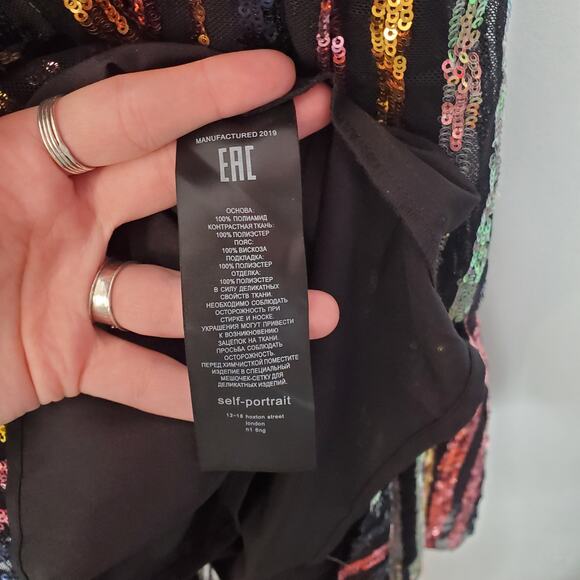 Self-Portrait Striped Sequin Midi Dress - Picture 14 of 14